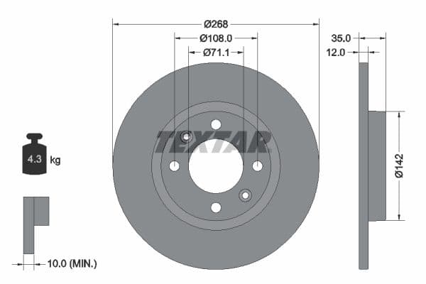 Disc frana TEXTAR PRO 92325903