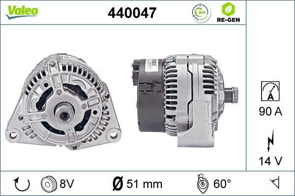 Generator / Alternator VALEO RE-GEN REMANUFACTURED 440047