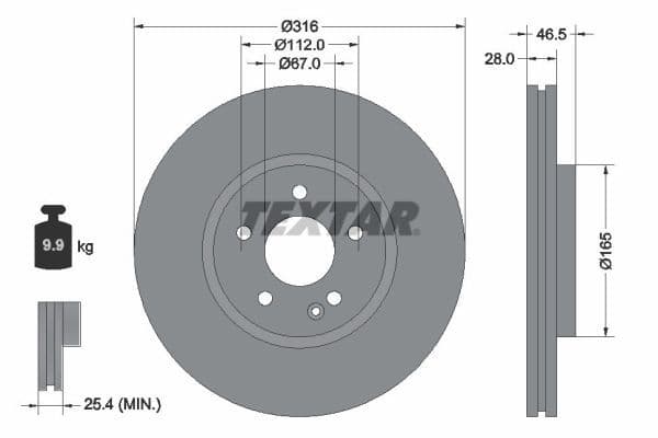 Disc frana TEXTAR 92073100