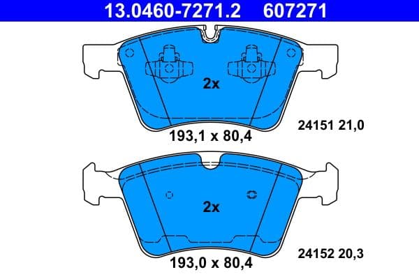 set placute frana,frana disc ATE 13.0460-7271.2