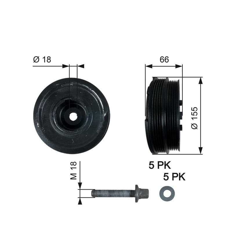 Fulie curea, arbore cotit GATES DriveAlign™ TVD1037A
