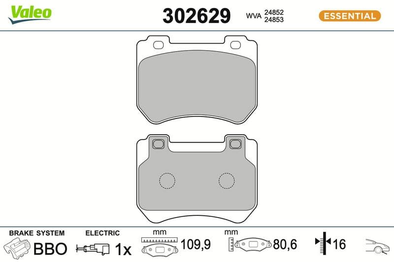 set placute frana,frana disc VALEO 302629