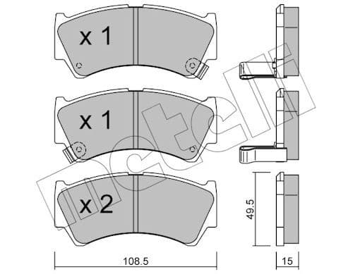 set placute frana,frana disc METELLI 22-0436-0