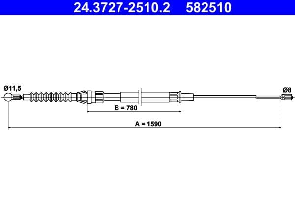Cablu, frana de parcare ATE 24.3727-2510.2