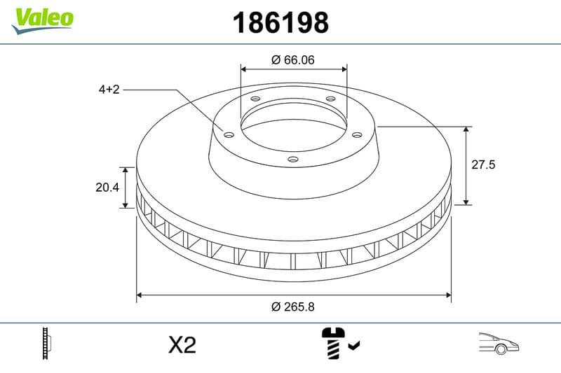 Disc frana VALEO 186198