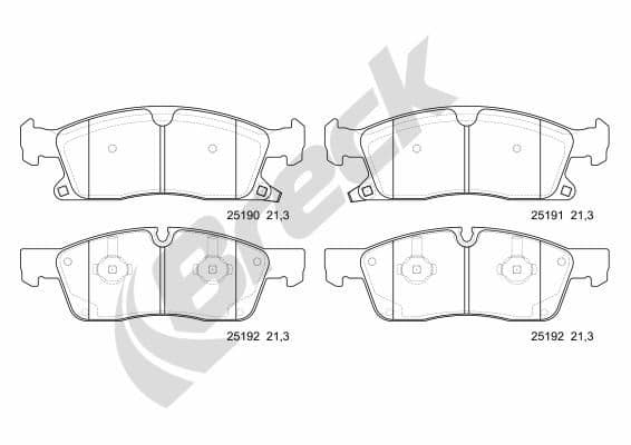 set placute frana,frana disc BRECK 25190 00 551 00