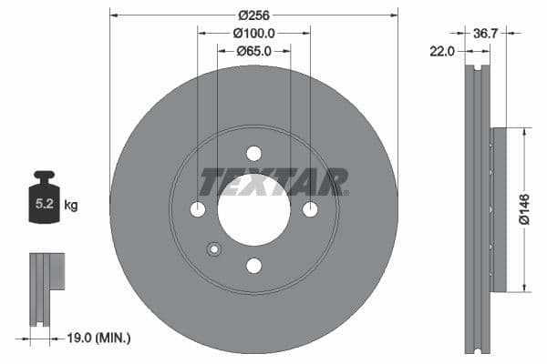 Disc frana TEXTAR PRO 92287003