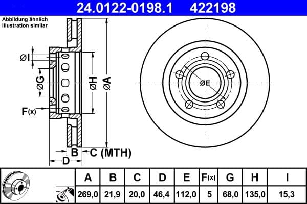 Disc frana ATE 24.0122-0198.1