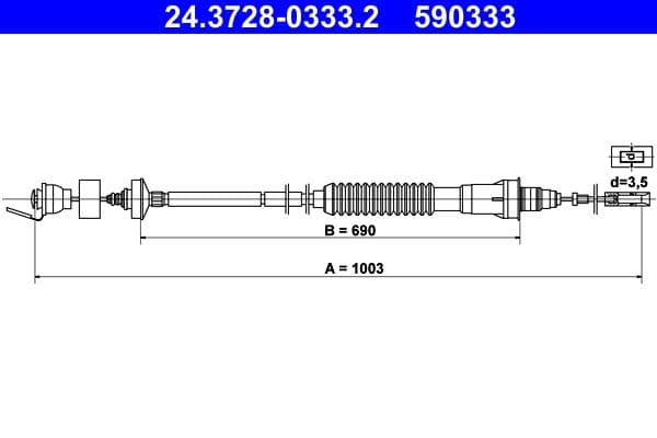Cablu ambreiaj ATE 24.3728-0333.2