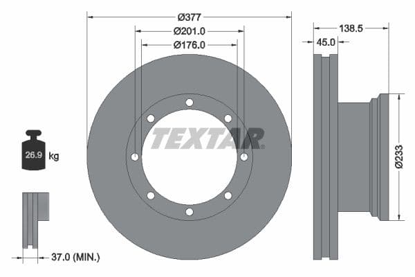 Disc frana TEXTAR 93101500