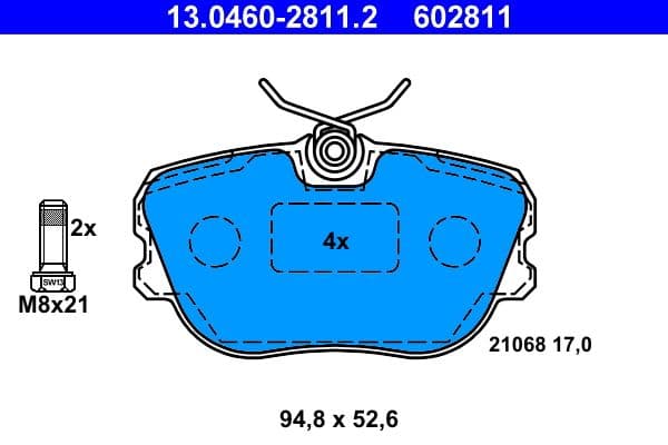 set placute frana,frana disc ATE 13.0460-2811.2