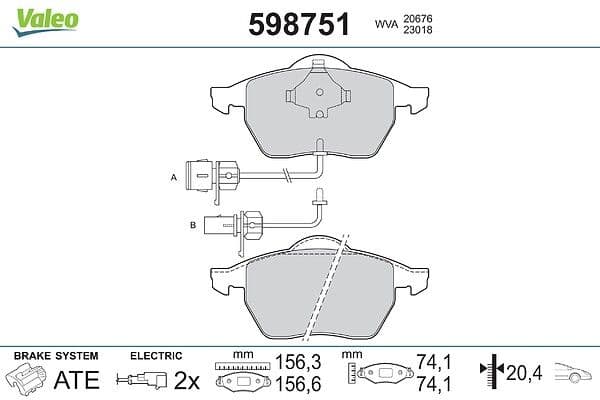 set placute frana,frana disc VALEO 598751