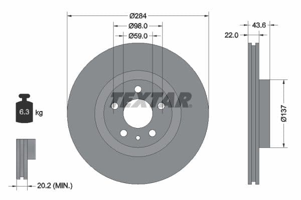 Disc frana TEXTAR PRO 92046803