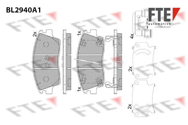 set placute frana,frana disc FTE 9011184