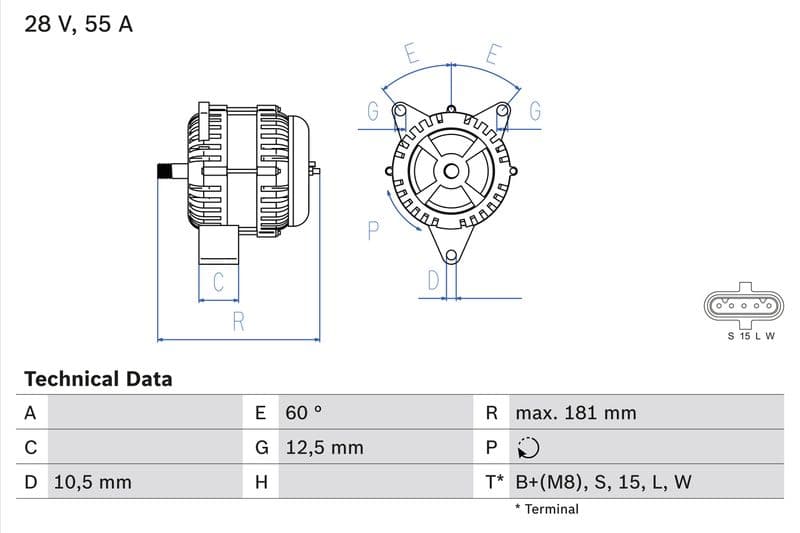 Generator / Alternator BOSCH 0 986 042 580