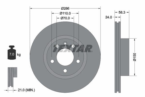 Disc frana TEXTAR 92066903