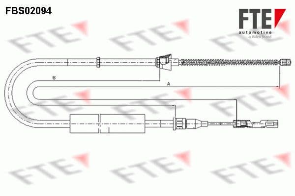 Cablu, frana de parcare FTE 9250094