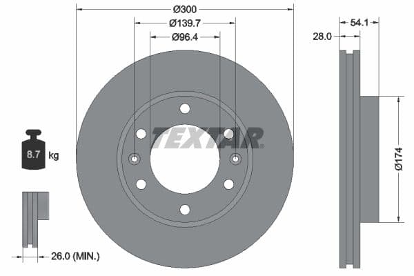 Disc frana TEXTAR 92164500