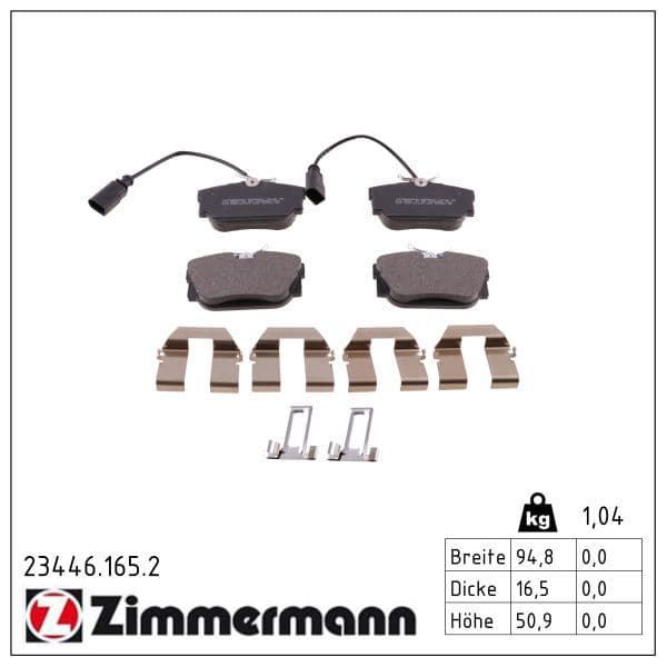 set placute frana,frana disc ZIMMERMANN 23446.165.2