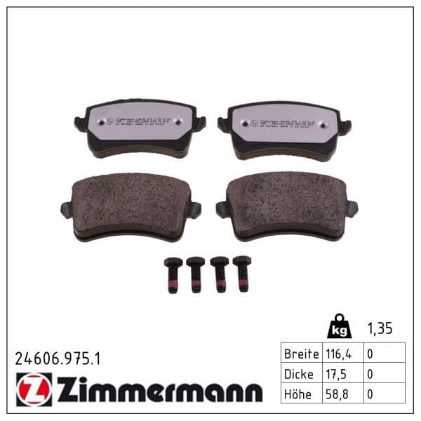 set placute frana,frana disc ZIMMERMANN rd:z 24606.975.1