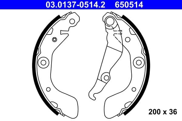 Set saboti frana ATE 03.0137-0514.2
