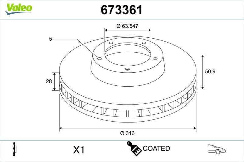 Disc frana VALEO 673361
