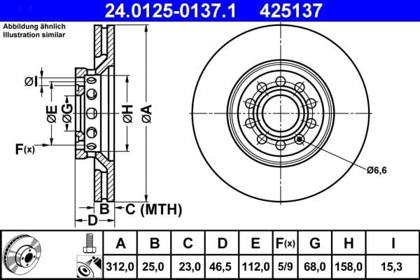 Disc frana ATE 24.0125-0137.1