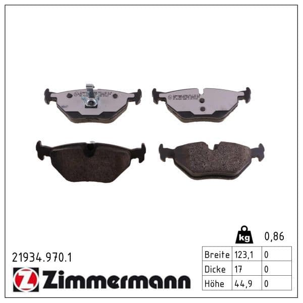 set placute frana,frana disc ZIMMERMANN rd:z 21934.970.1