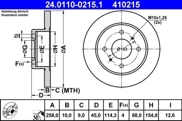 Disc frana ATE 24.0110-0215.1