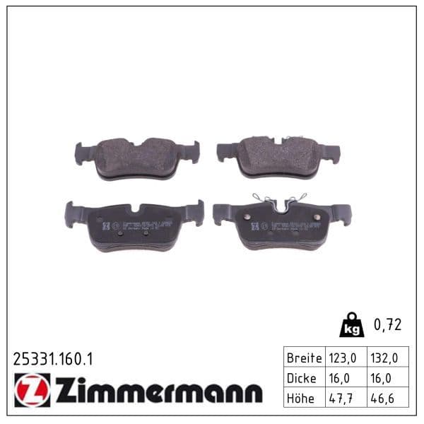 set placute frana,frana disc ZIMMERMANN 25331.160.1