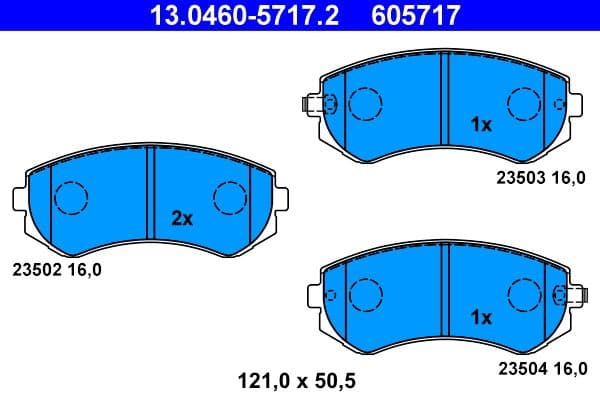 set placute frana,frana disc ATE 13.0460-5717.2