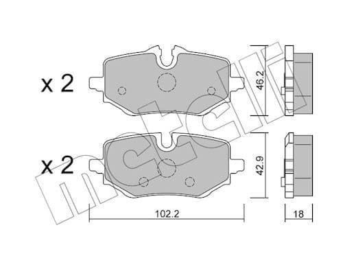 set placute frana,frana disc METELLI 22-1368-0