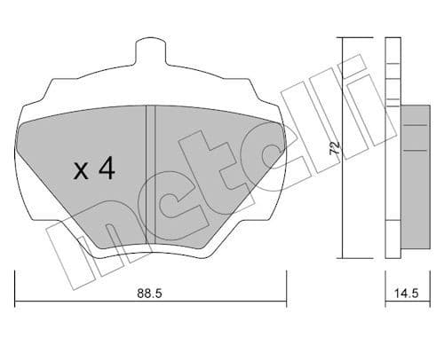 set placute frana,frana disc METELLI 22-0353-0