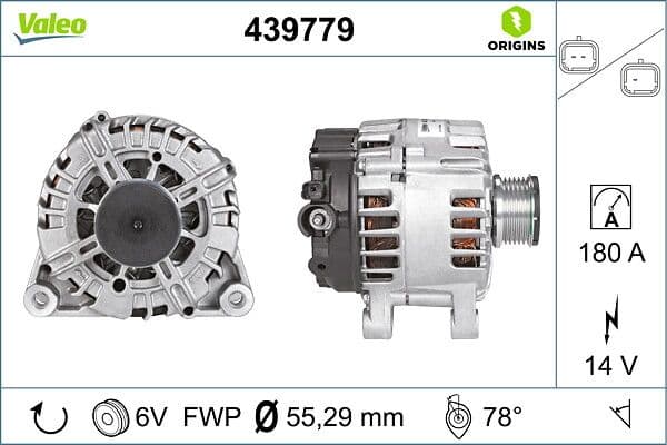 Generator / Alternator VALEO ORIGINS NEW OE TECHNOLOGY 439779