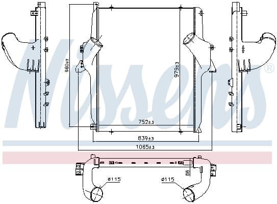 Intercooler, compresor NISSENS 97068