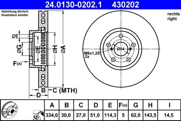 Disc frana ATE 24.0130-0202.1