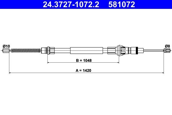 Cablu, frana de parcare ATE 24.3727-1072.2
