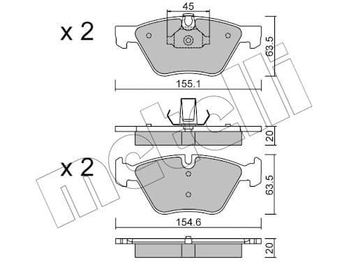set placute frana,frana disc METELLI 22-0557-3