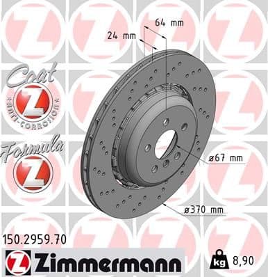 Disc frana ZIMMERMANN FORMULA Z 150.2959.70