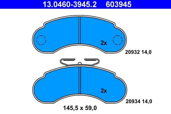 set placute frana,frana disc ATE 13.0460-3945.2