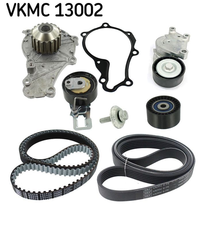 Pompă de apă + set curea dințată/trapezoidală SKF MASTERKIT VKMC 13002