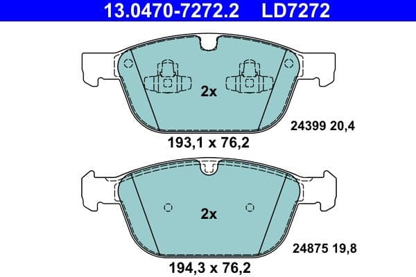 set placute frana,frana disc ATE Ceramic 13.0470-7272.2