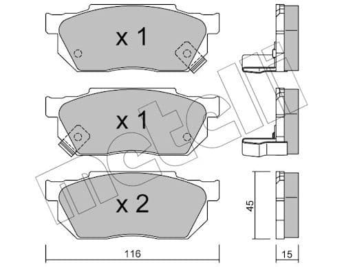 set placute frana,frana disc METELLI 22-0247-1