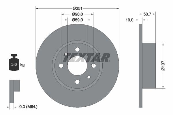 Disc frana TEXTAR PRO 92034203