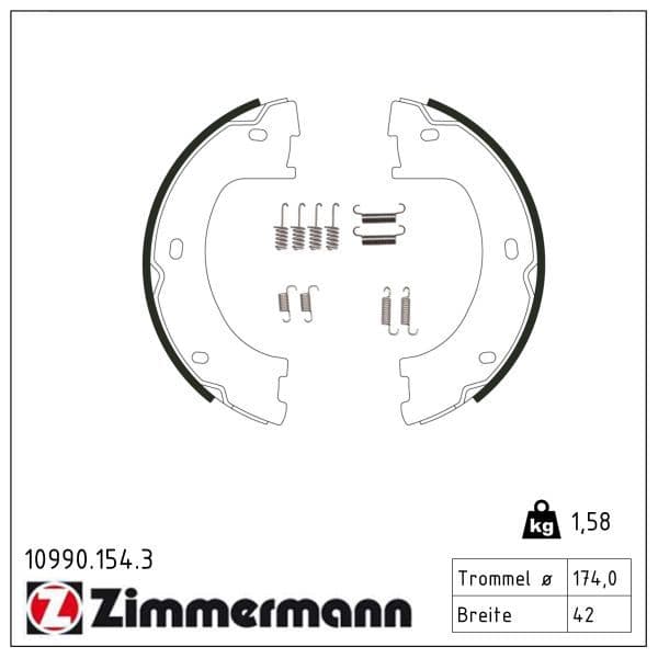 Set saboti frana, frana de mana ZIMMERMANN 10990.154.3