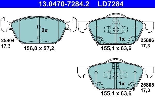 set placute frana,frana disc ATE Ceramic 13.0470-7284.2