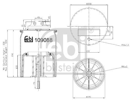 Burduf, suspensie pneumatica FEBI BILSTEIN 109088