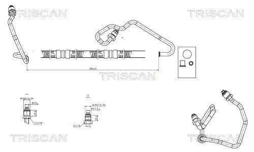 Furtun hidraulic, sistem de directie TRISCAN 8516 24002