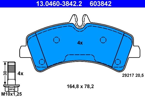 set placute frana,frana disc ATE 13.0460-3842.2