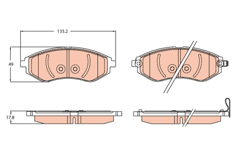 set placute frana,frana disc TRW GDB3634